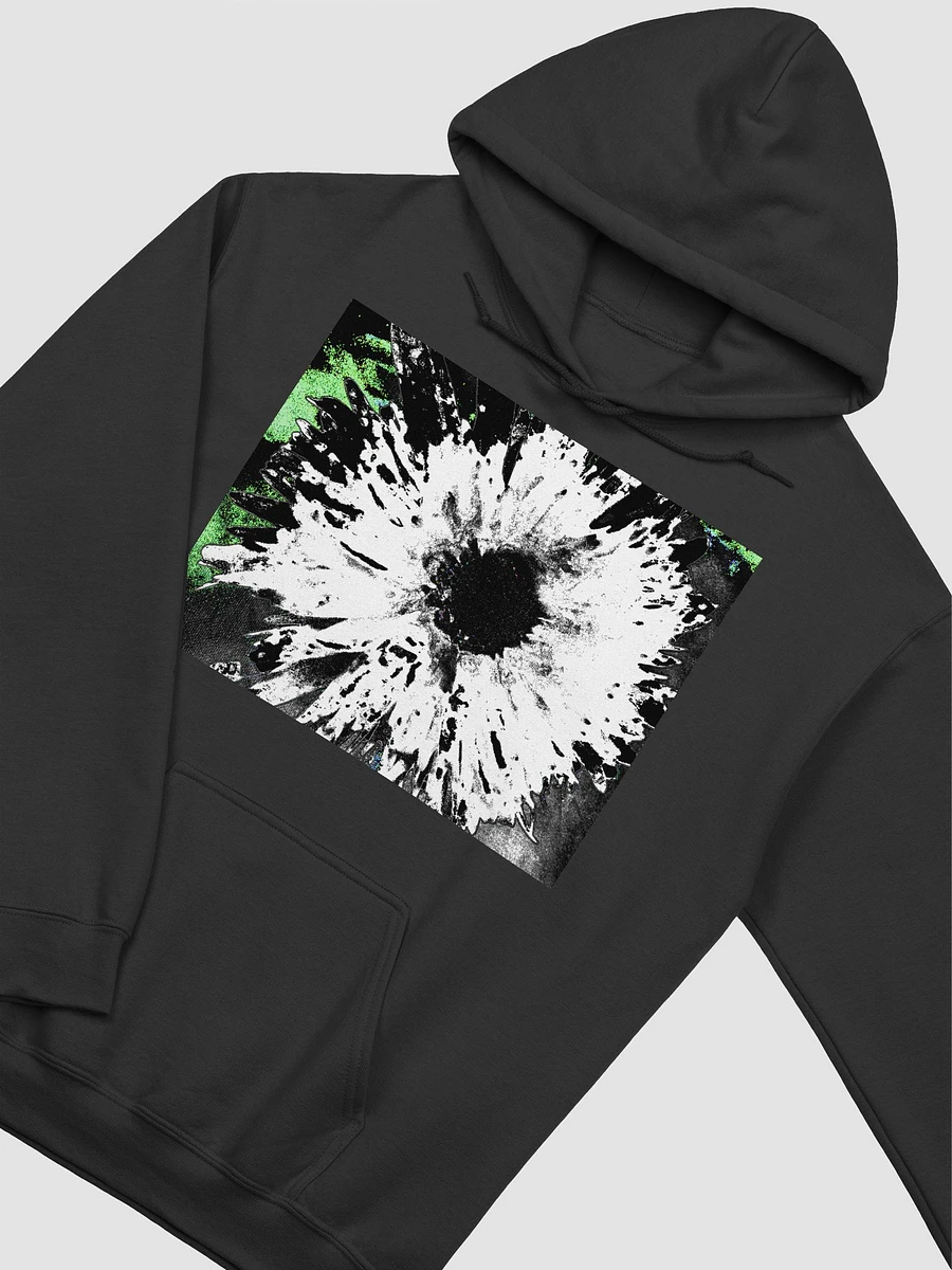 Abstract Distressed Daisy on a Green and Black Distressed Background Women's Classic Hoodie product image (2)