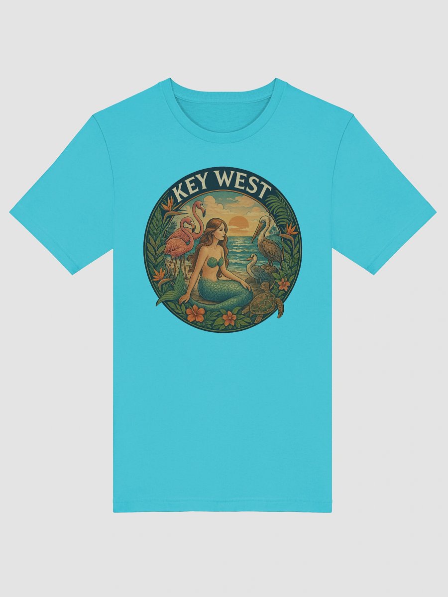 Key West Tropical T-Shirt Ultra Soft Tee with Mermaid, Birds, and Turtle product image (53)