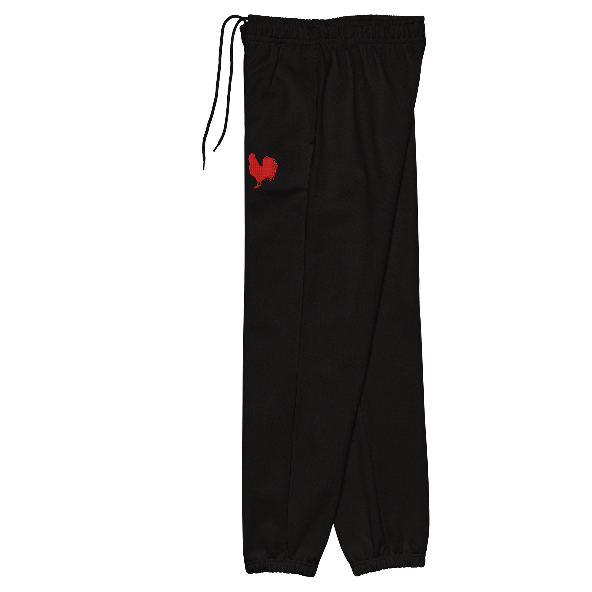 Crimson Red Rooster Embroidered Silhouette Sweatpants product image (7)