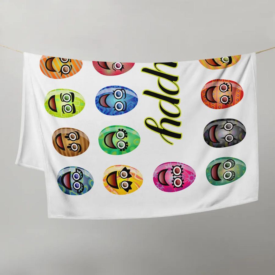 Happy Easter Egg Throw Blanket product image (21)