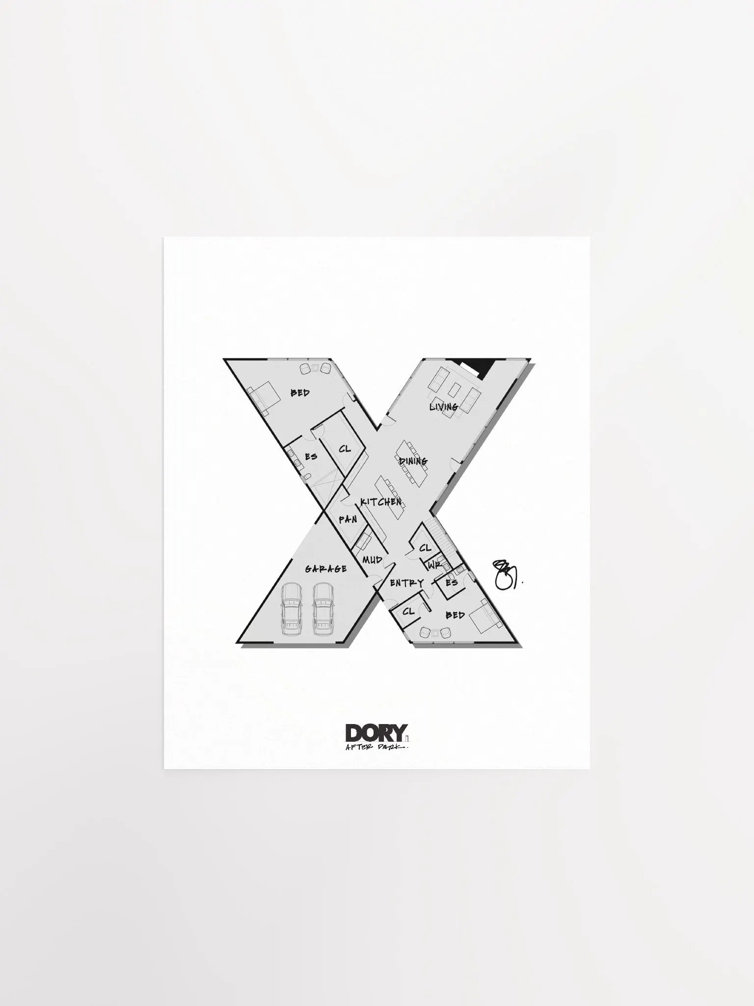 Alphabet Floor Plan Poster - X product image (1)