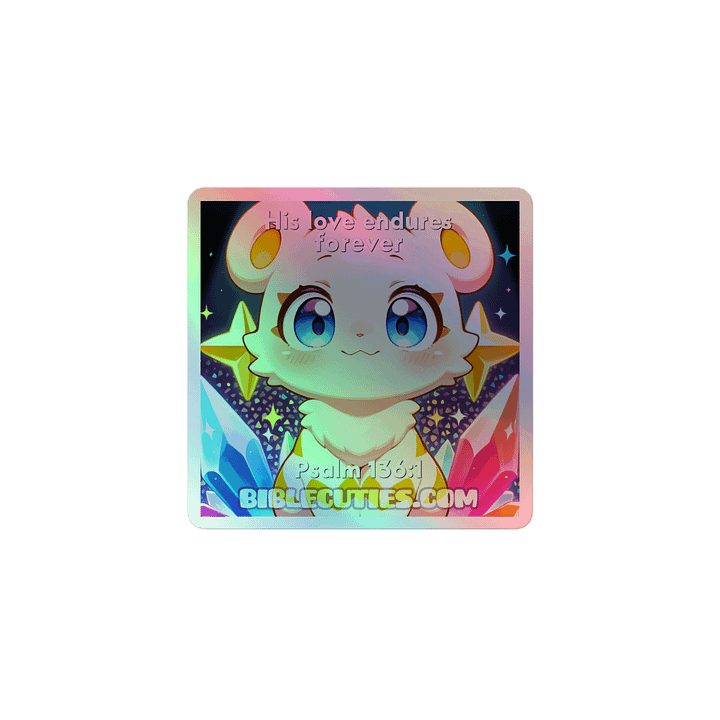 Bible Cuties Vicky - His love endures forever Holographic Sticker product image (1)