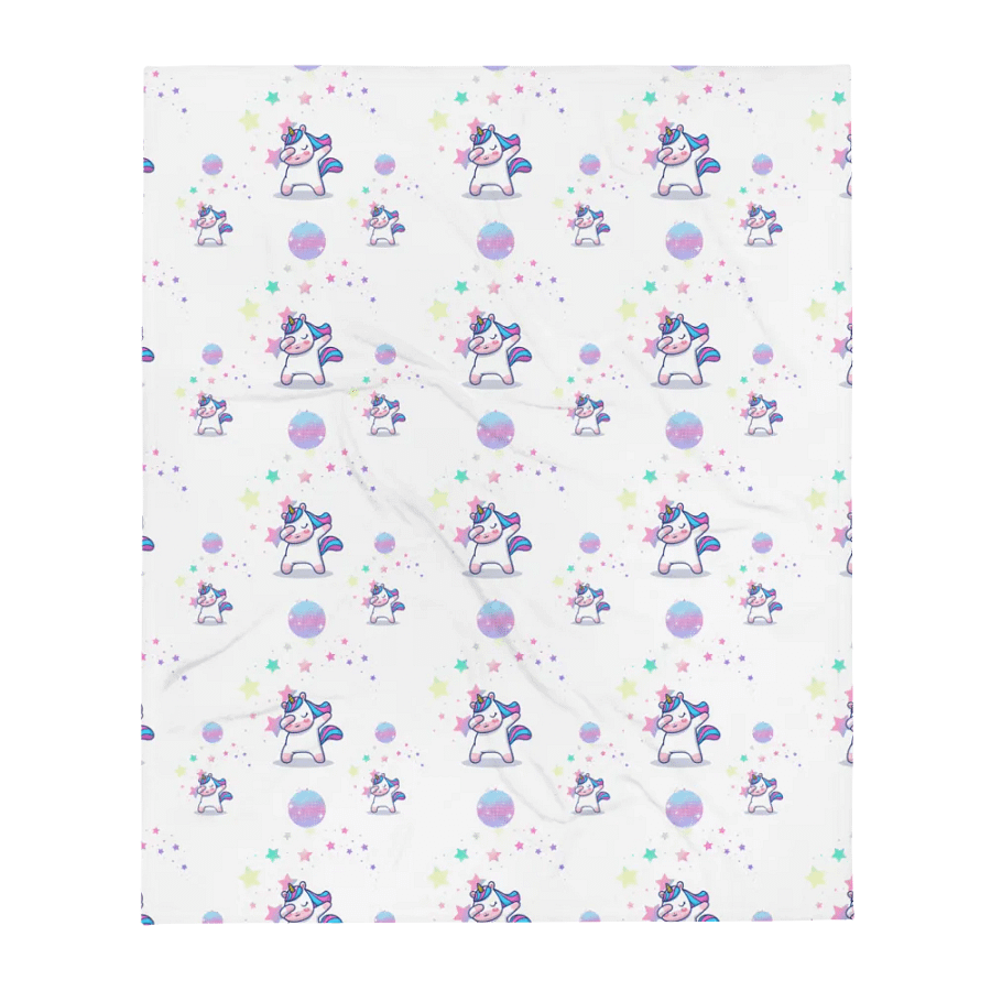 Disco Dabbing Unicorn Throw Blanket product image (5)