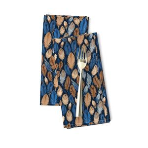 Seamless Pattern - Small Feather Pattern in Blues and Browns product image (9)