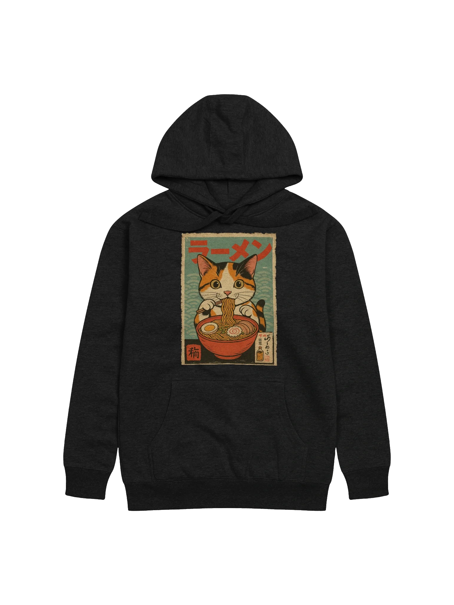 Calico Cat Ramen Charming Vintage Japanese Style Hoodie product image (3)