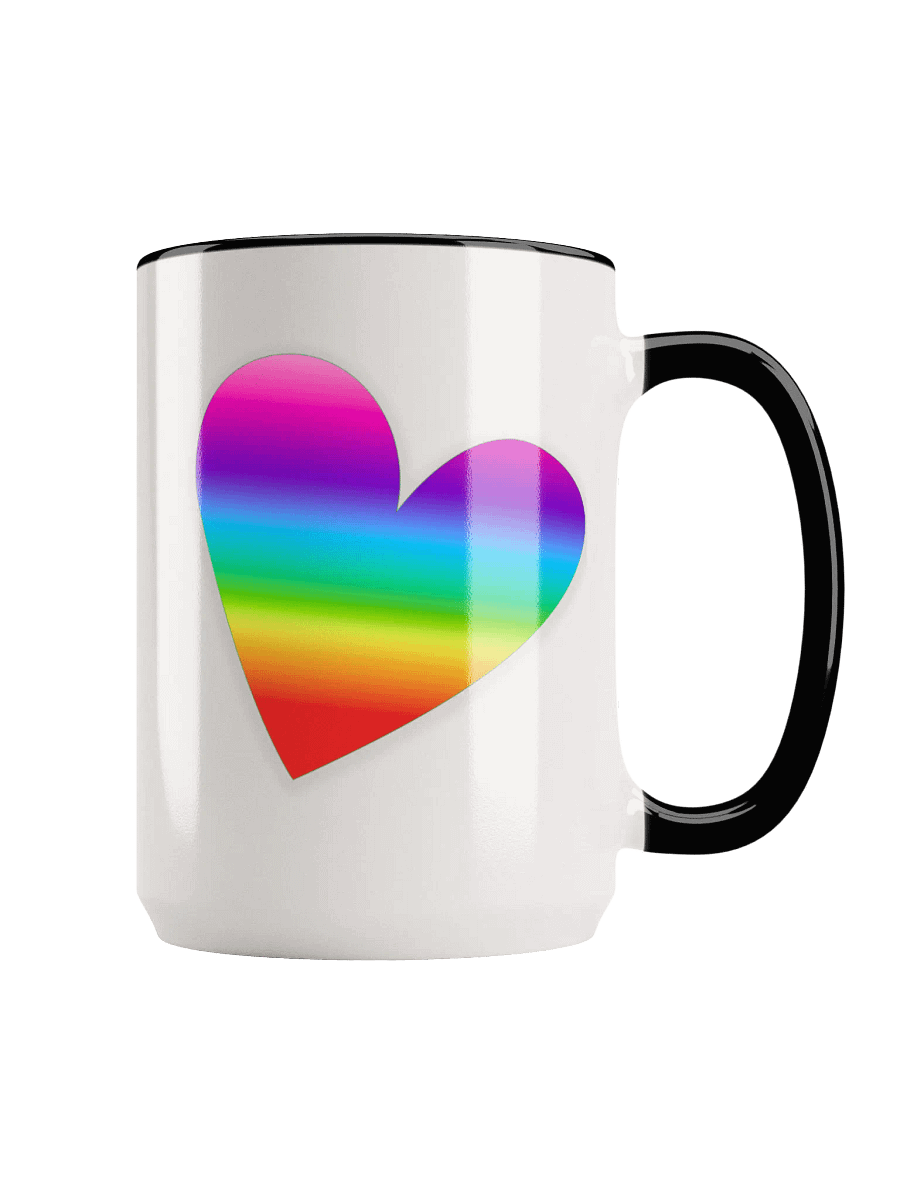 Rainbow Heart Ceramic Mug with Color Inside product image (1)
