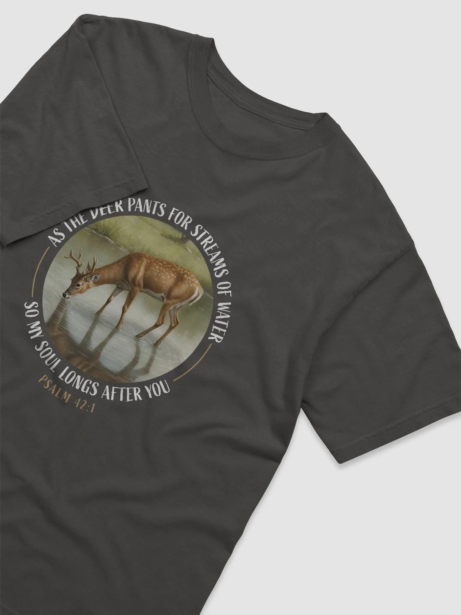 As the Deer Psalm 42:1 Watercolor T-Shirt product image (4)
