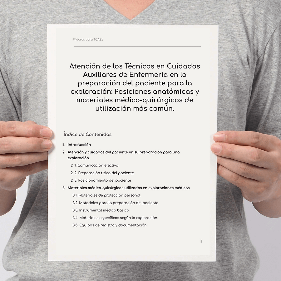 Preparación del paciente para la exploración: Posiciones anatómicas y materiales médicoquirúrgicos. product image (4)