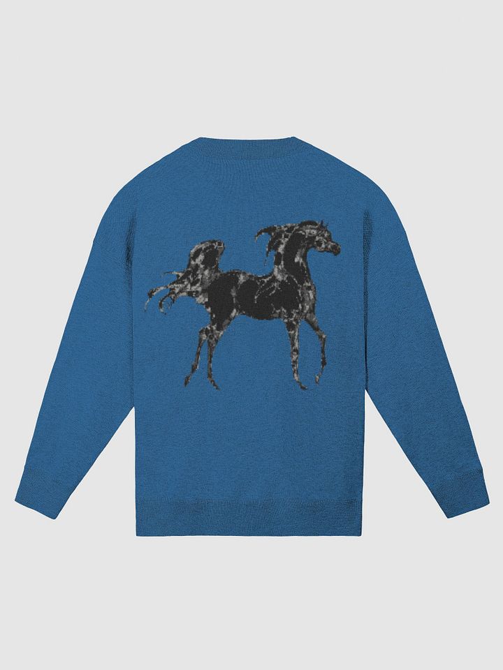 Black Arabian Horse Cardigan in Blue product image (2)