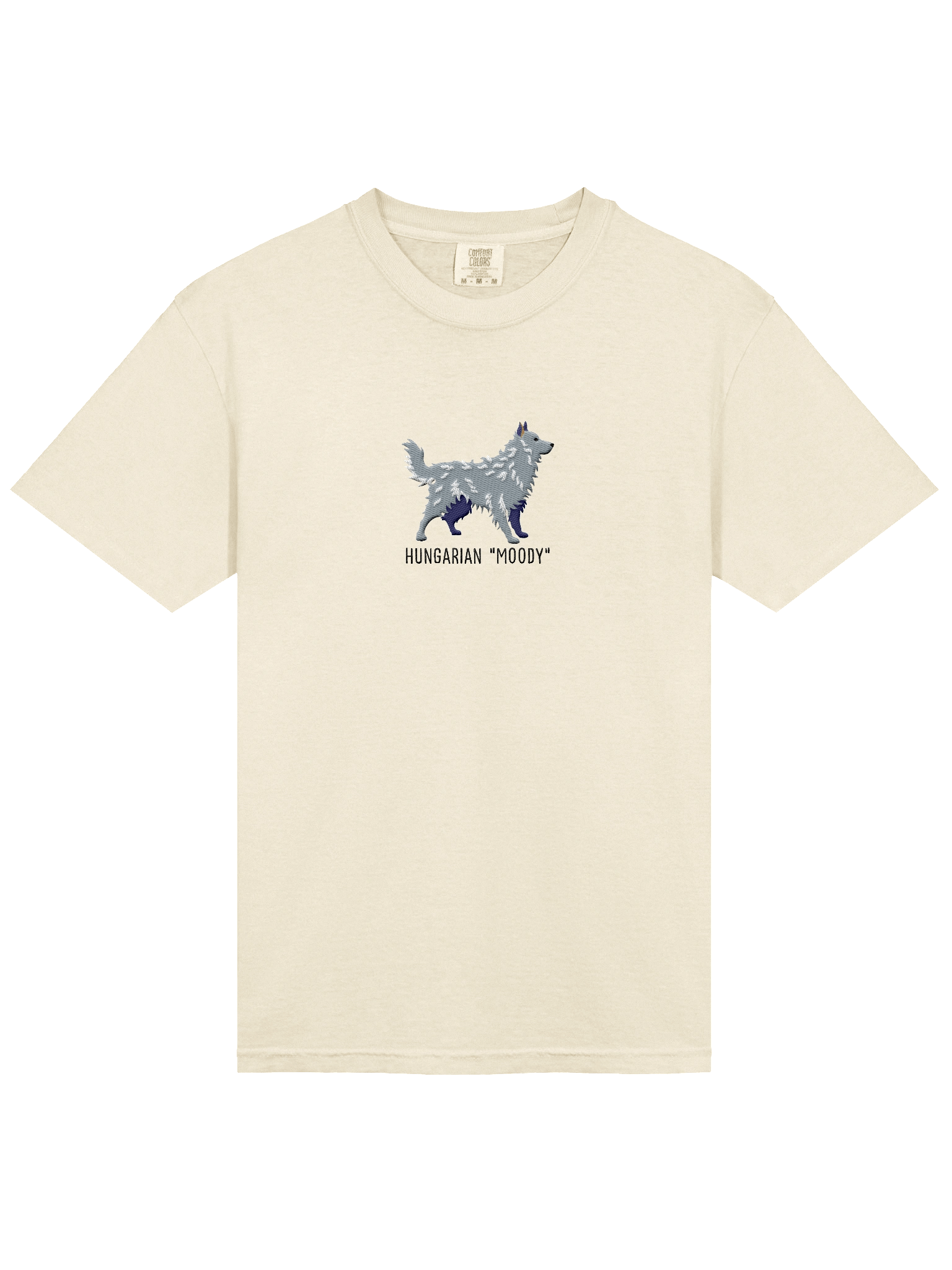 Hungarian Moody T-Shirt(Embroidered) of a Hungarian Mudi(Gray) product image (43)