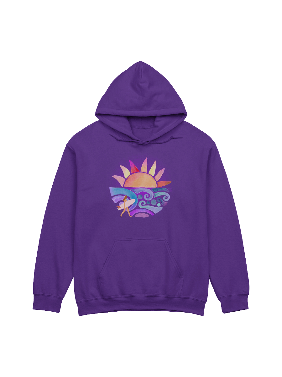 Sunset Surf Vibes Hoodie | Retro Watercolor Beach Aesthetic product image (25)