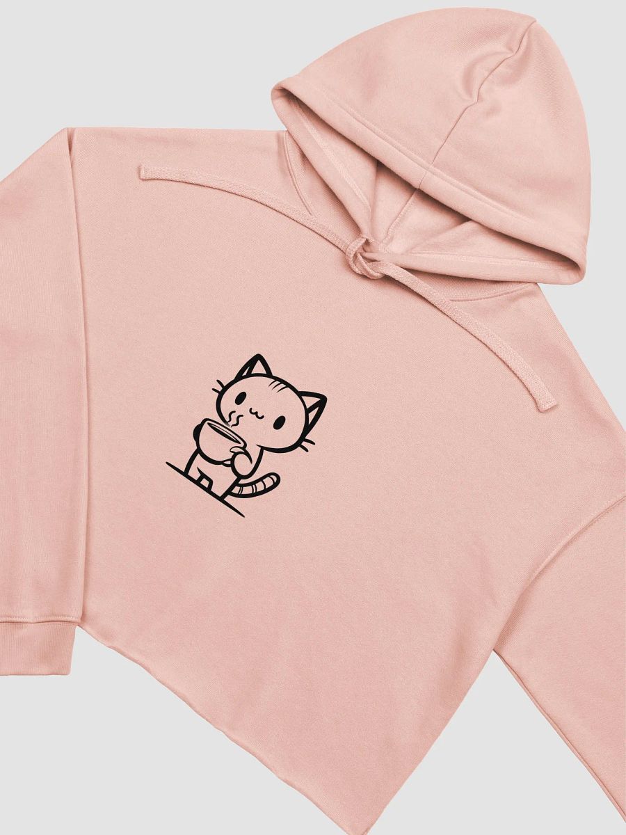 Cute Coffee Cat Cartoon Crop Hoodie product image (19)