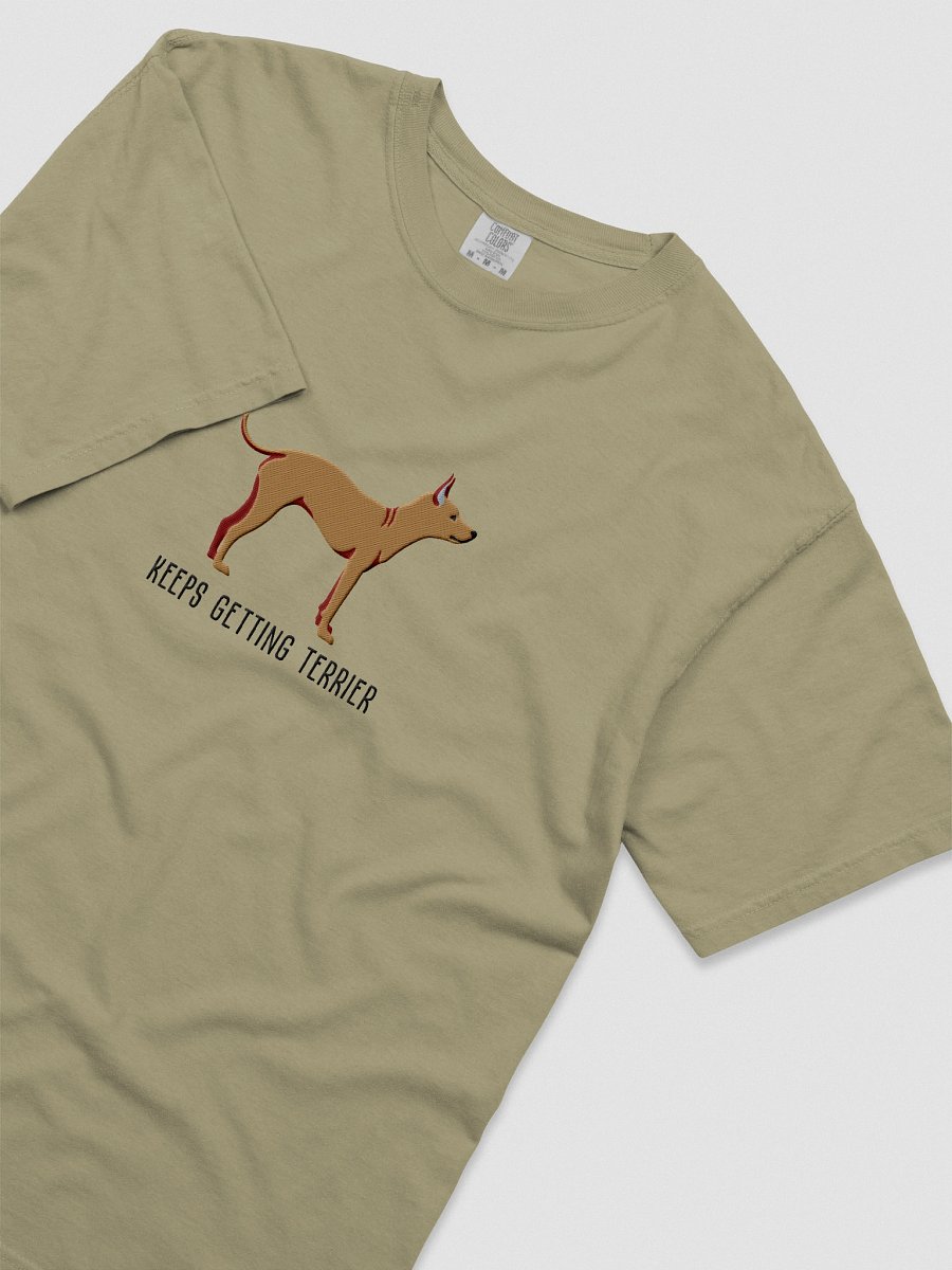 Keeps Getting Terrier T-Shirt(Embroidered) of an American Hairless Terrier(Tan) product image (15)