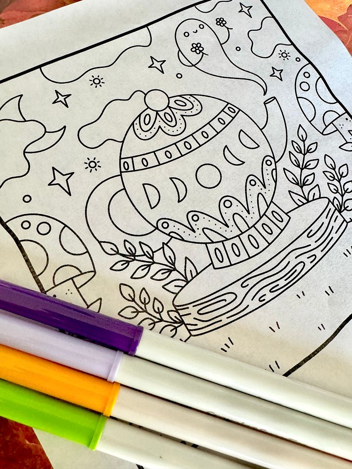 Spooky Cute Coloring Page Bundle - Digital Download product image (2)