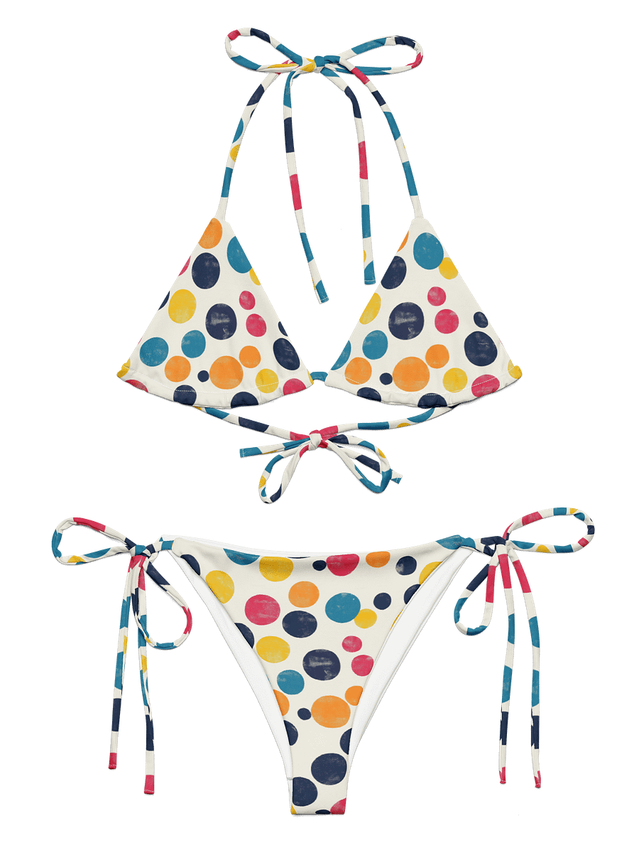 Polka Dot Illusion Vintage Retro String Bikini Set product image (6)