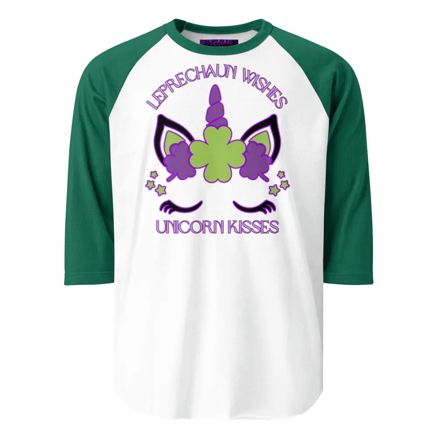 Leprechaun Wishes & Unicorn Kisses Raglan Tee product image (22)