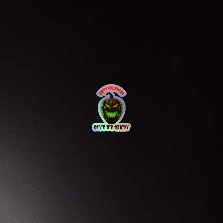 Happy Halloween Give Me Candy holographic stickers product image (4)