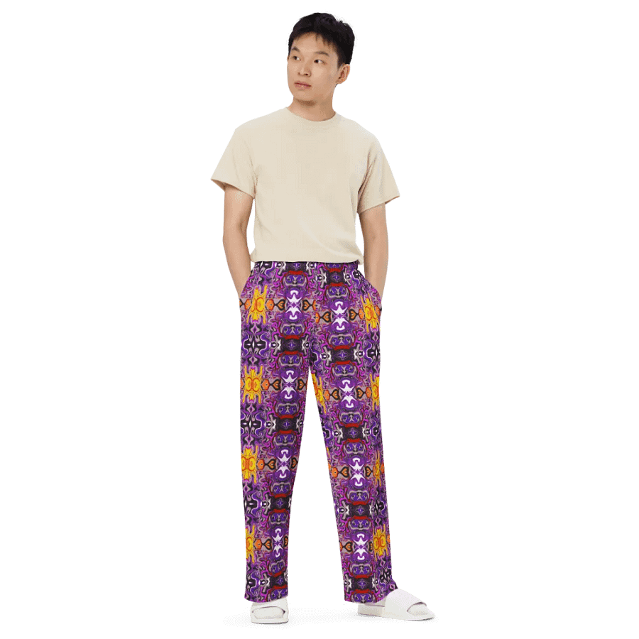 Purple Kaleidoscopic Dream Unisex Wide-Leg Pants product image (4)