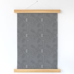 Seamless Pattern - Nuts and Bolts in Shades of Gray product image (12)