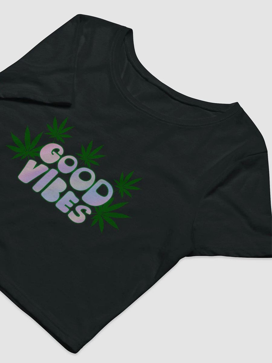 Cannabis Leaf Good Vibes Women's Crop Tee product image (13)