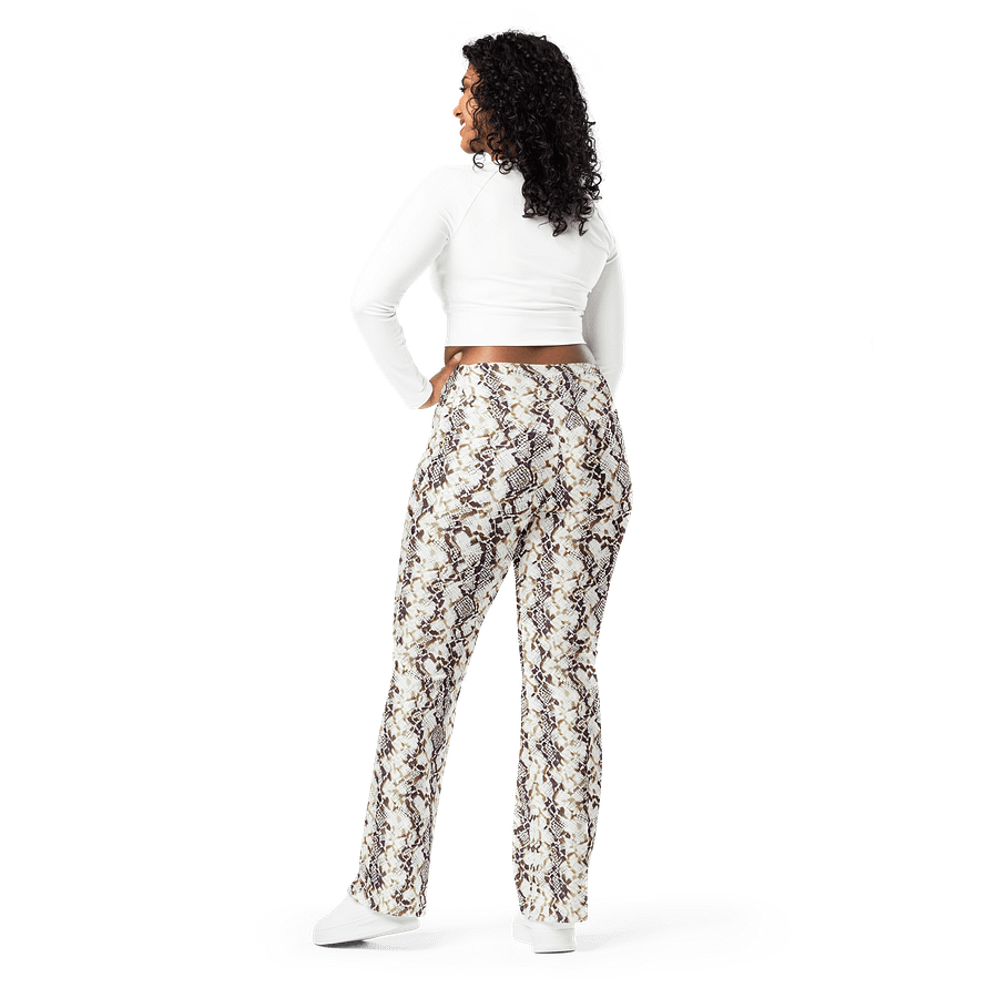 Beige Snake Skin Flare Leggings product image (4)
