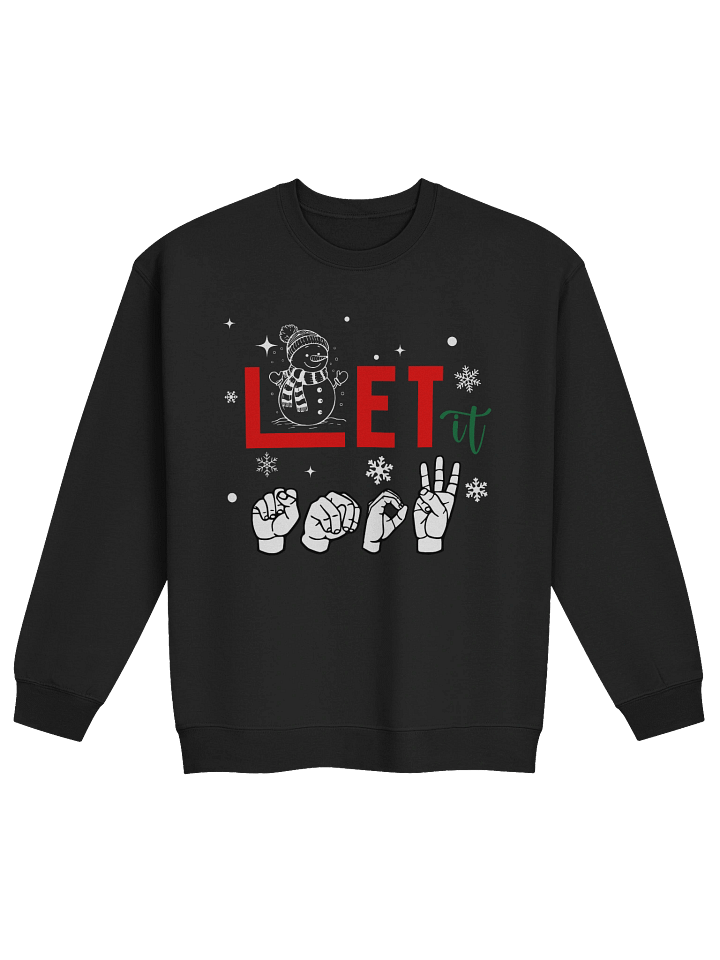 "Let It SNOW – ASL Fingerspelling Winter Sweatshirt" by Able Lingo product image (1)