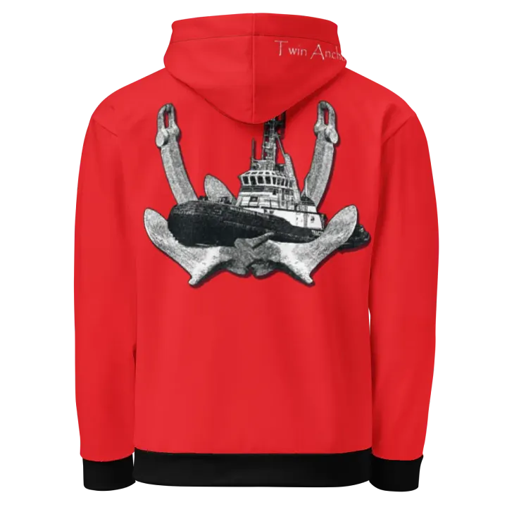 Red Twin Anchor Marco tug Hoodie product image (1)