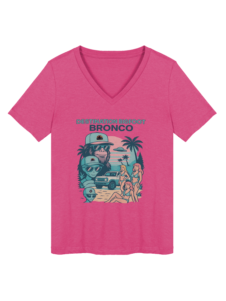 Destination Bigfoot Bronco Best Friends Bella+Canvas Women's Relaxed V-Neck T-Shirt (Multiple Colors Available) product image (5)