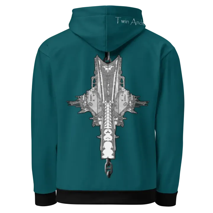 Teal Foss double tug Sketch Hoodie product image (1)