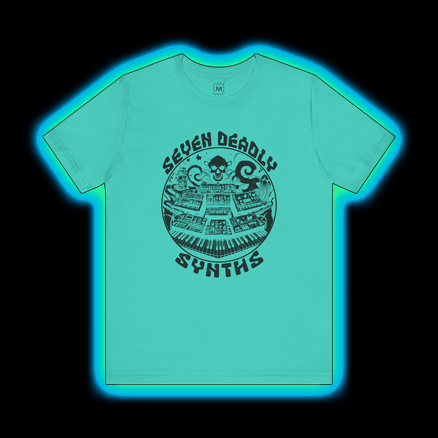 Seven Deadly Synths - Synthesizer Collector T-Shirt (BLACK PRINT) product image (1)