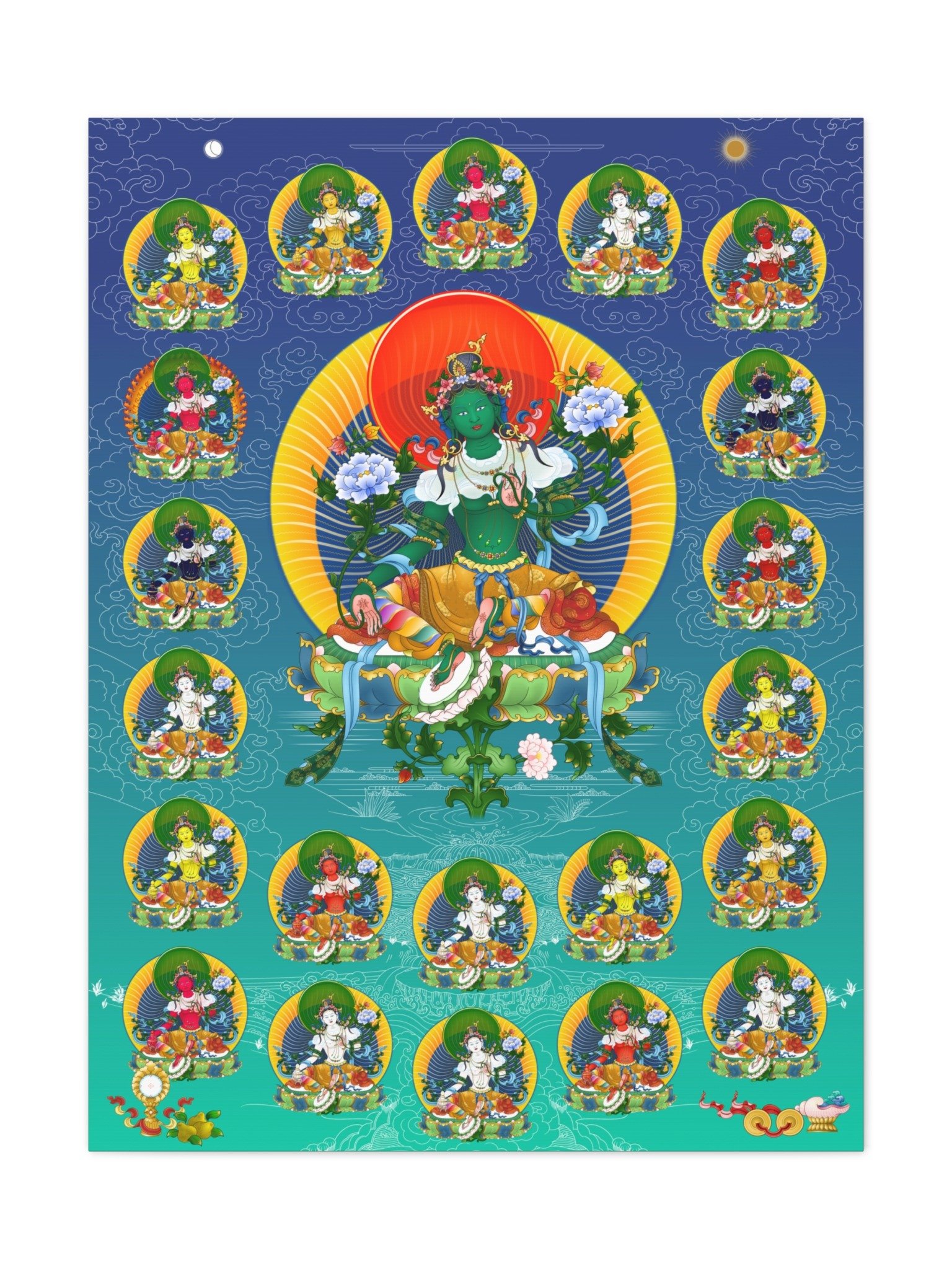 Twenty-one Taras thankga canvas print product image (1)