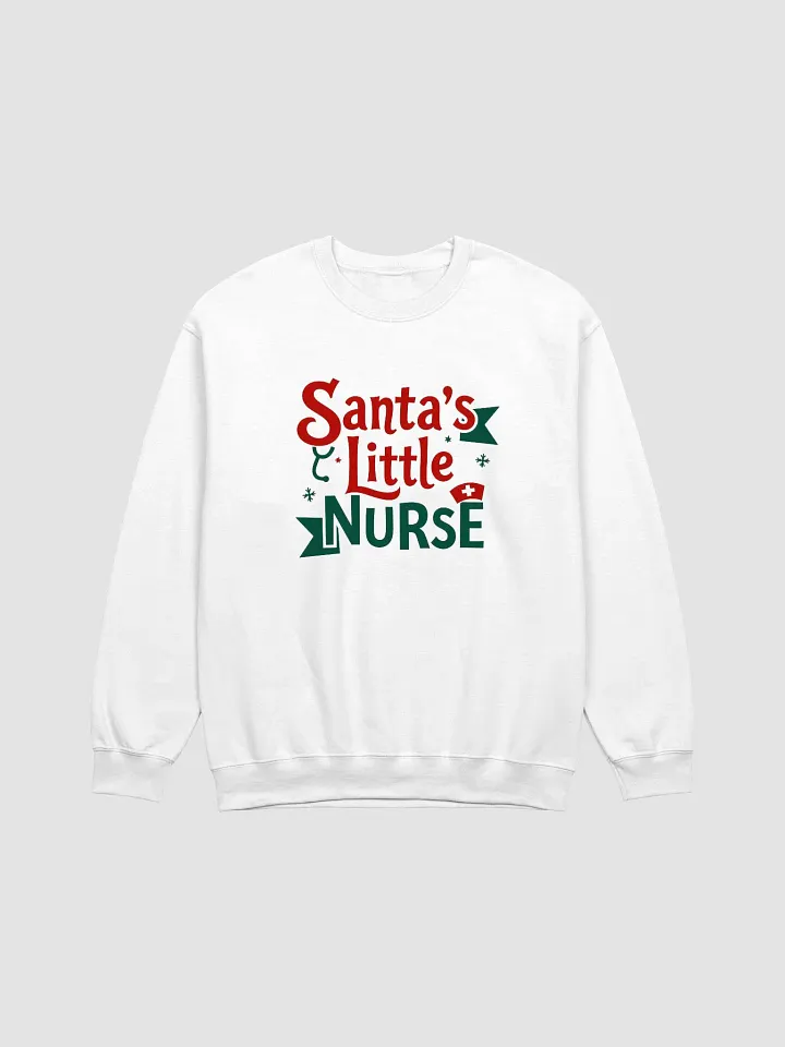 Festive Santa's Little Nurse Crewneck product image (4)