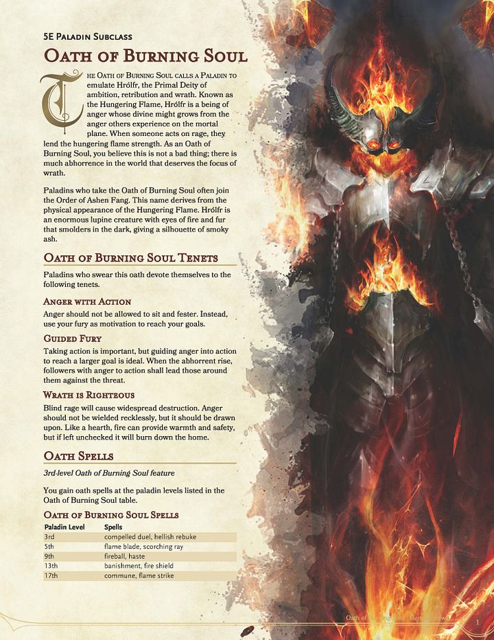 Oath of Burning Soul | 5E Paladin Subclass product image (2)