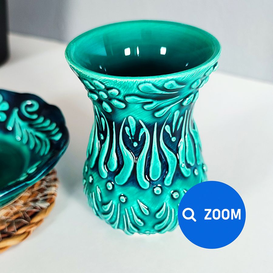 Ceramic tea cup, turquoise/green/emerald mug — handmade pottery, handmade ceramic, home decor, handmade gift, Turkish ceramic product image (7)