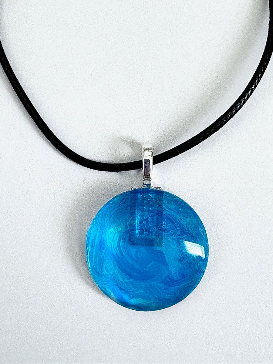 Handmade Cabochon Necklace | Teal Blue | by Monique Faella Designs™ | MFD-00088 product image (1)