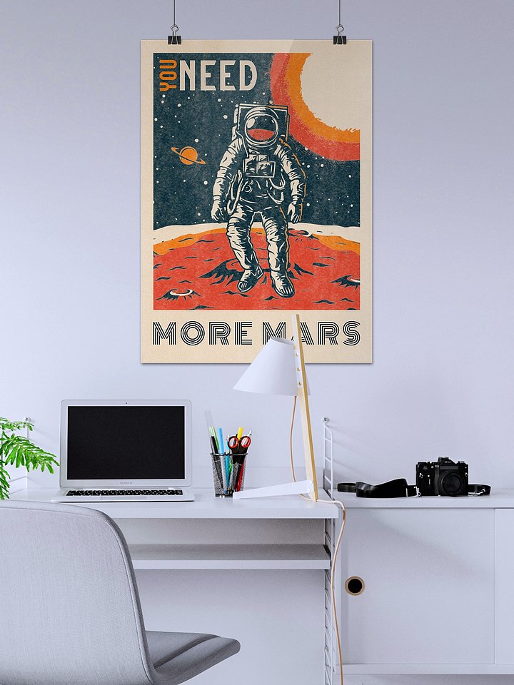 You need more Mars — Vintage space poster, retro space art, propaganda poster, retrofuturism art, retro sci-fi print product image (2)