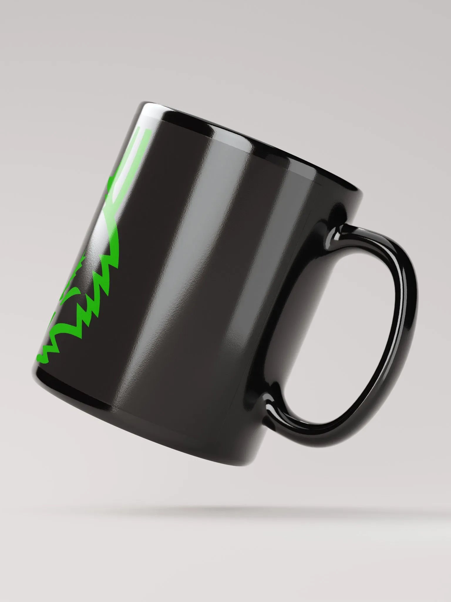 Green Tribal Coyote Black Mug product image (3)