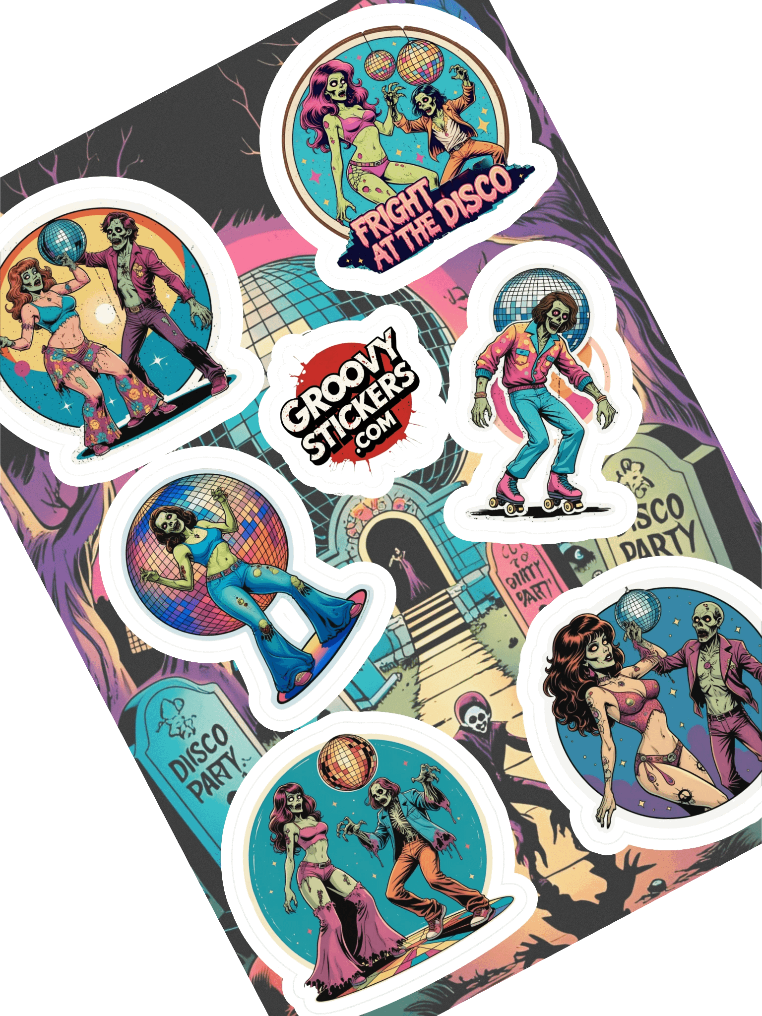 Zombie Disco Party Sticker Sheet product image (1)