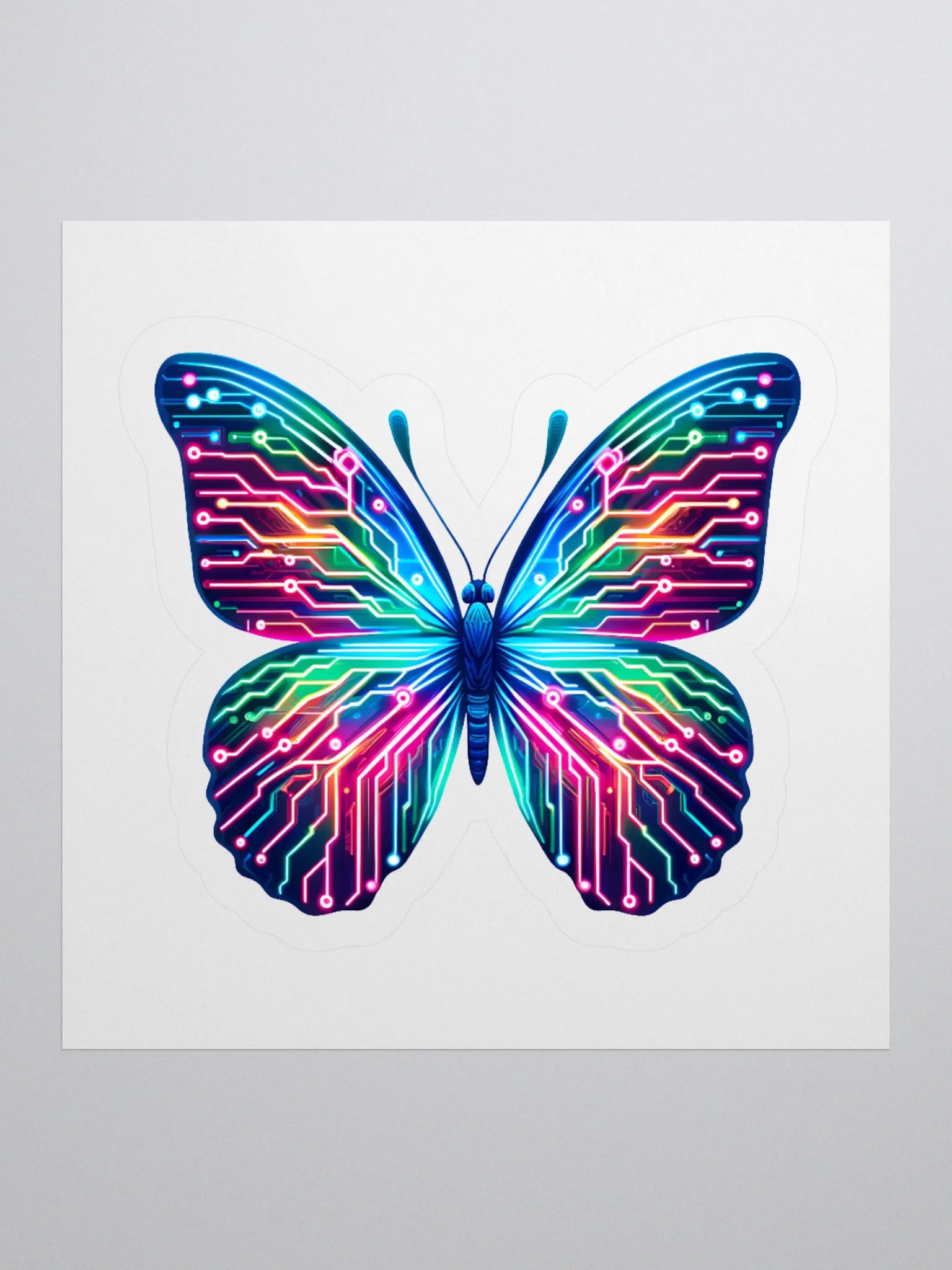 Neon Blue Butterfly Aesthetic Sticker product image (2)