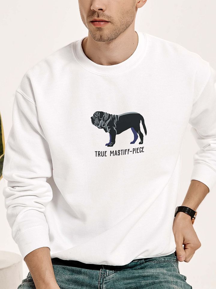 True Mastiff-Piece Sweatshirt (Embroidered) of a Neapolitan Mastiff(Black) product image (2)