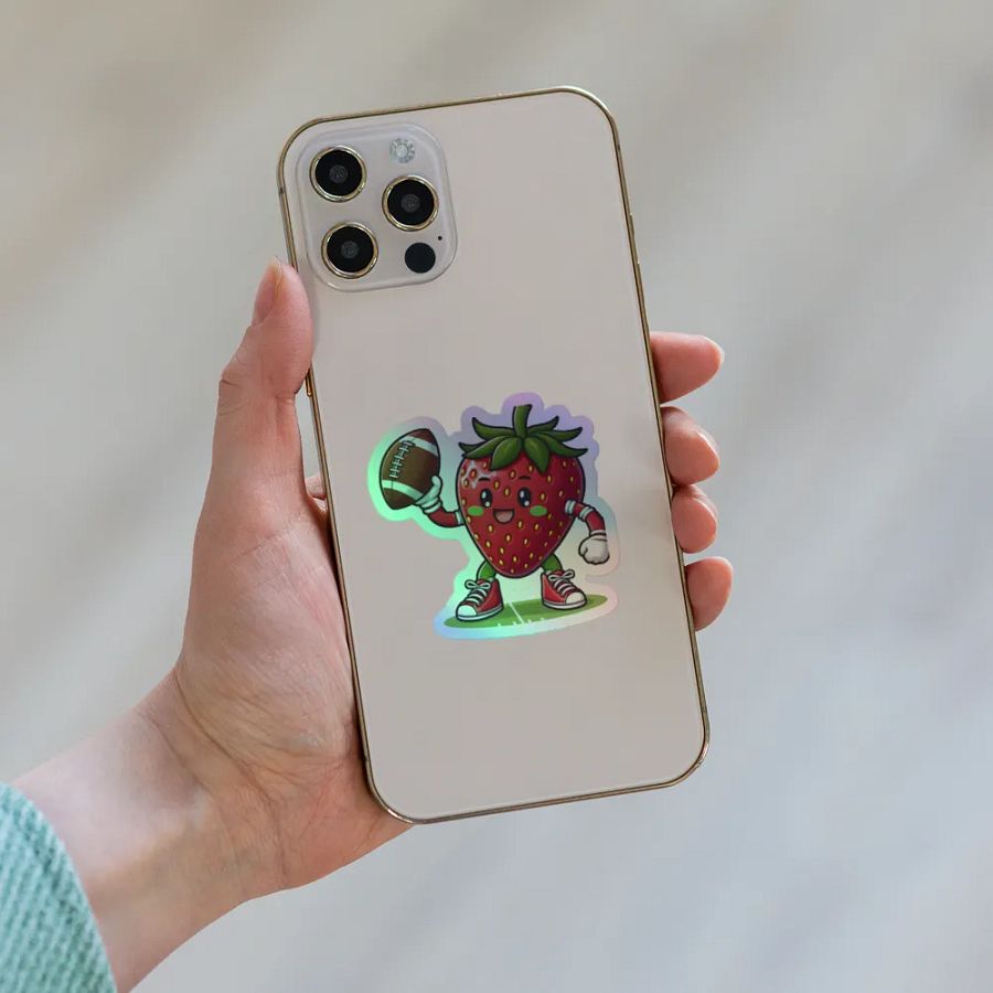 Strawberry Touchdown Holographic Sticker product image (8)
