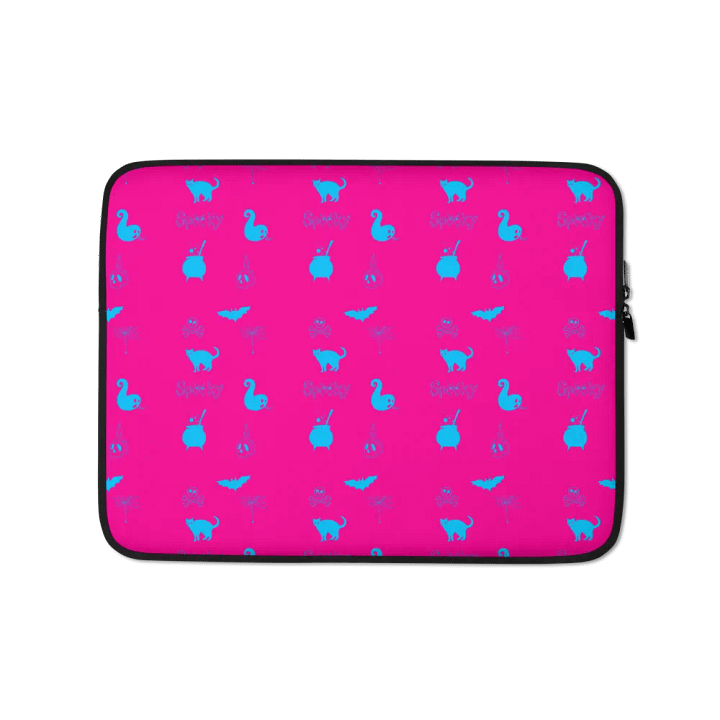 Spooky Blue and Pink Neon Laptop Sleeve product image (1)