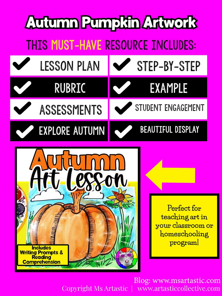 Autumn Pumpkin Art Project with Reading, Writing & Reflection Activities (Grades 2–5) product image (2)