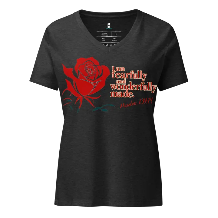 Fearfully and Wonderfully Made V-Neck T-Shirt product image (1)