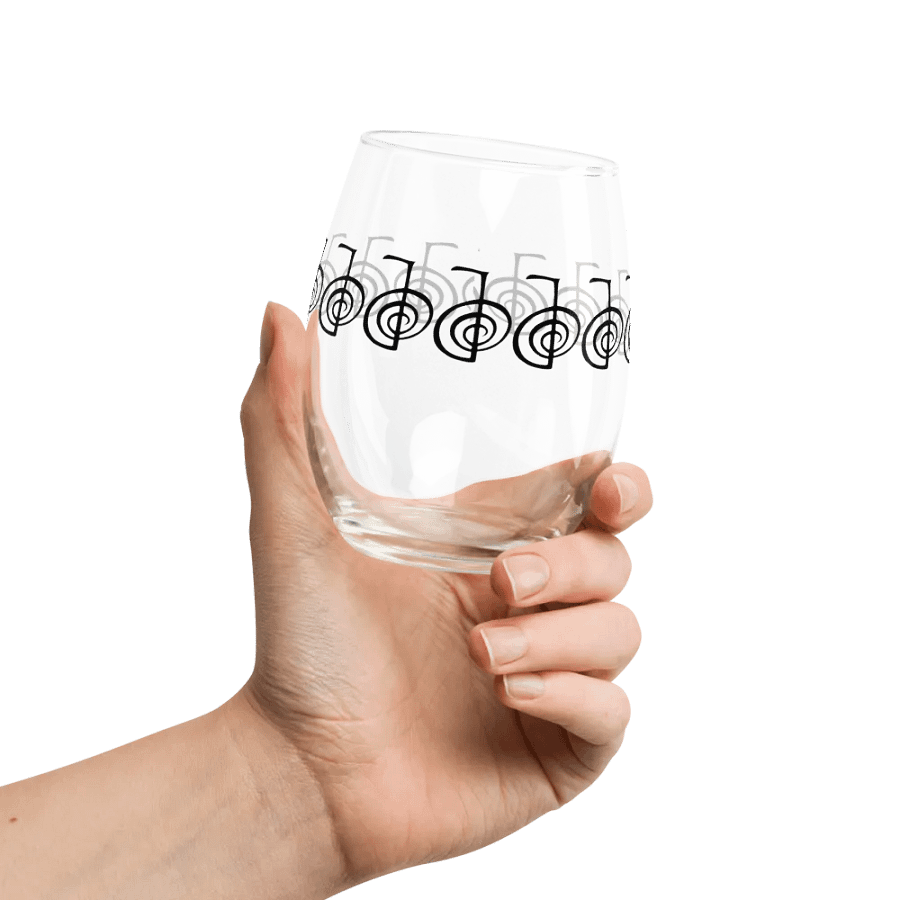 Drinking glass with Reiki healing symbol surrounding entire glass product image (5)