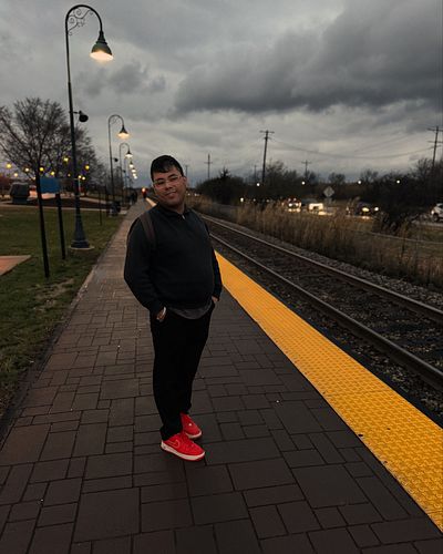 Enjoying the wait for the train!