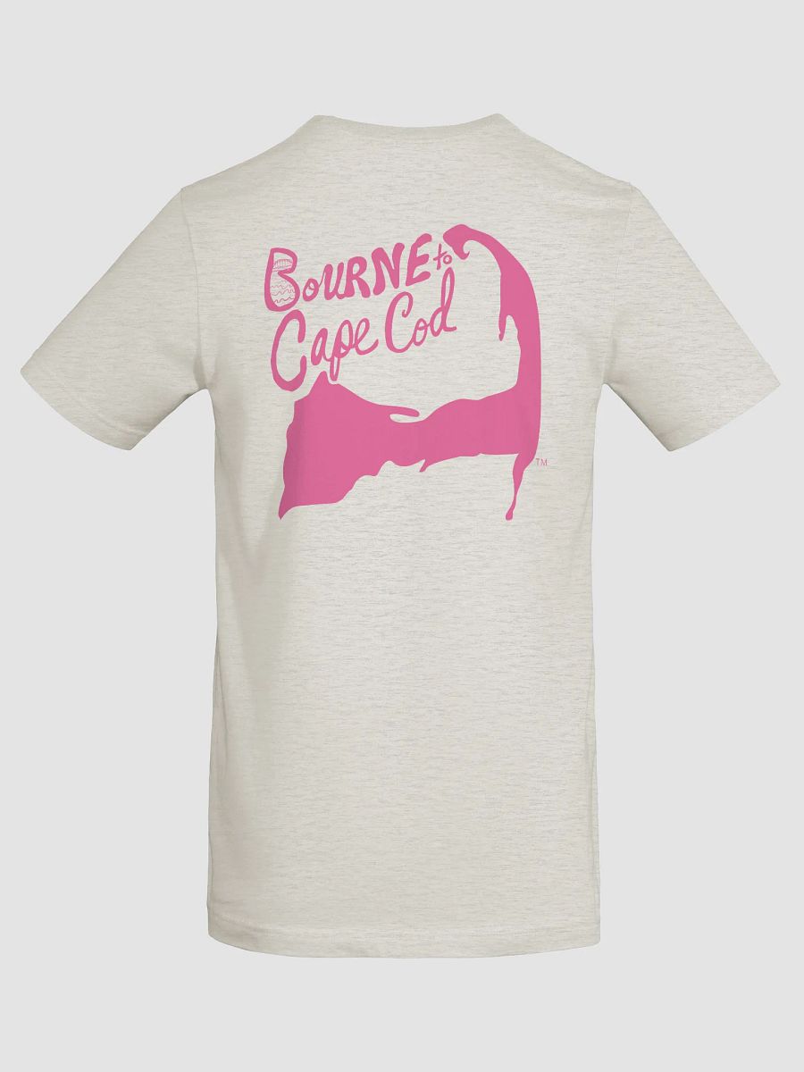 Women's | BOURNE to Cape Cod™ | Supersoft T-Shirt by Bella+Canvas | Brilliant Rose Pink Logo on Light Neutrals product image (83)