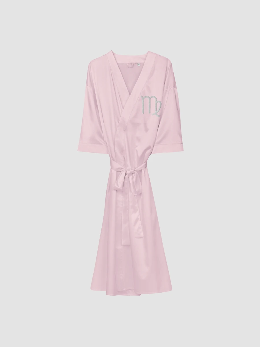 Virgo White on Pink Satin Robe product image (1)