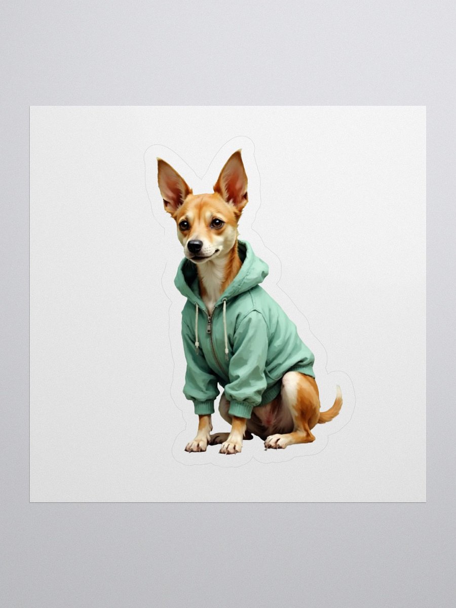 Potcake in Green Hoodie Sticker product image (1)