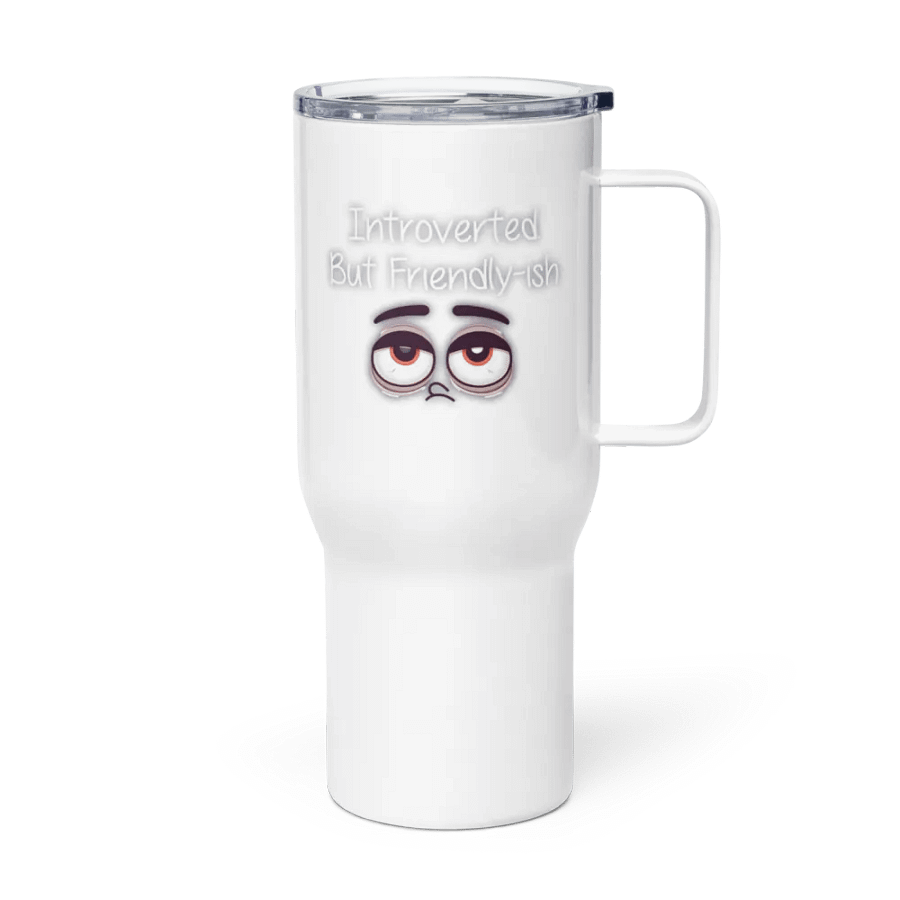 Introverted but friendly-ish Travel Mug with a Handle product image (4)